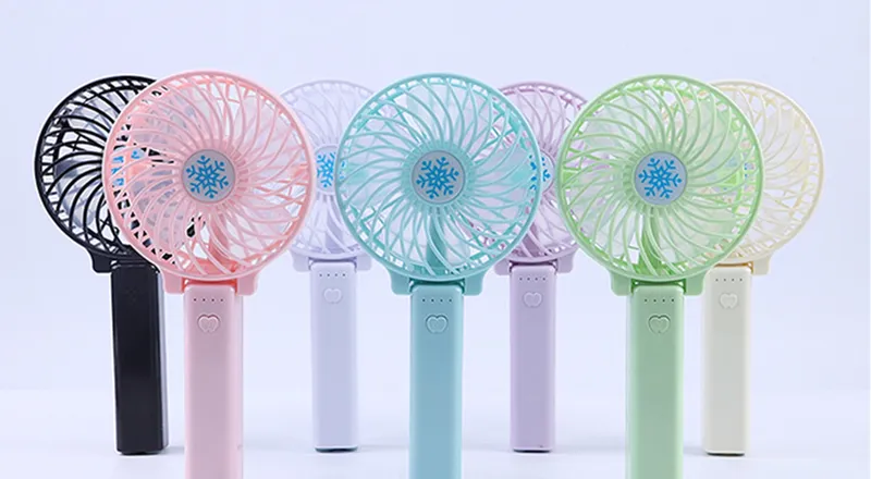 Snowflake Handheld Usb Fan Foldable Handle Mini Charging Electric Fans Portable For Home Office Gifts without baterry