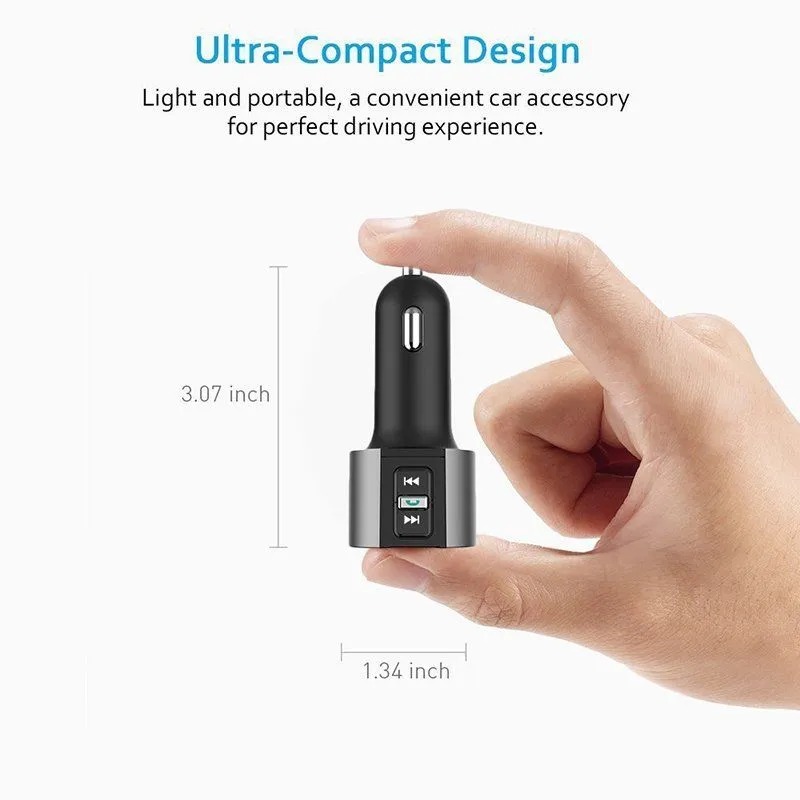 New High-Quality Wireless In-Car Bluetooth FM Transmitter Radio Adapter Car Kit Black MP3 Player USB Charge DHL UPS MORE 
