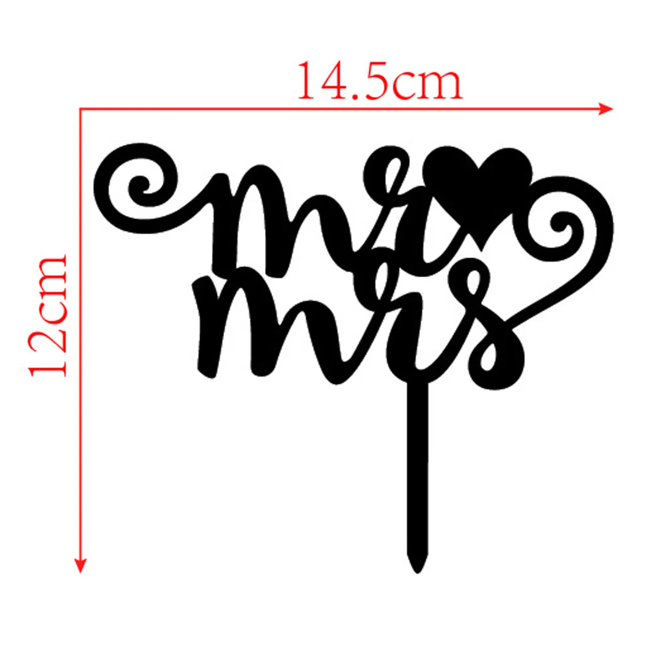 Feis كله Arcylic Mr و Mrs Words Inserted Card Card Topper Wedding Decoration Cake Accessory1663974