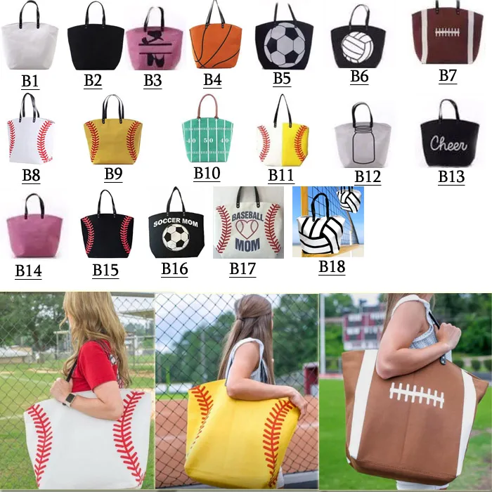 2018 Sports Totes- Football, Baseball, Softball, Soccer, Basketball, Volleyball B1 TO B18 DHLfree shipping