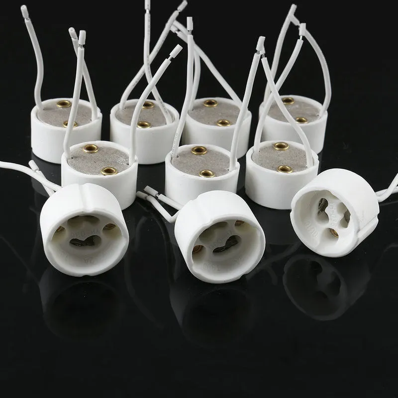 Lamphållare GU10 Lamphållareuttag Basadapter Trådkontakt Keramikuttag för LED-halogenlampor