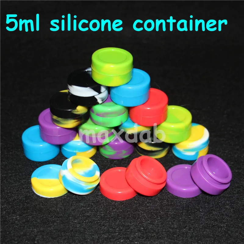 Scatole JAR di silicone 5 ml Colori non solidi Cera Contenitori di silicio non solido Silicone 5583510