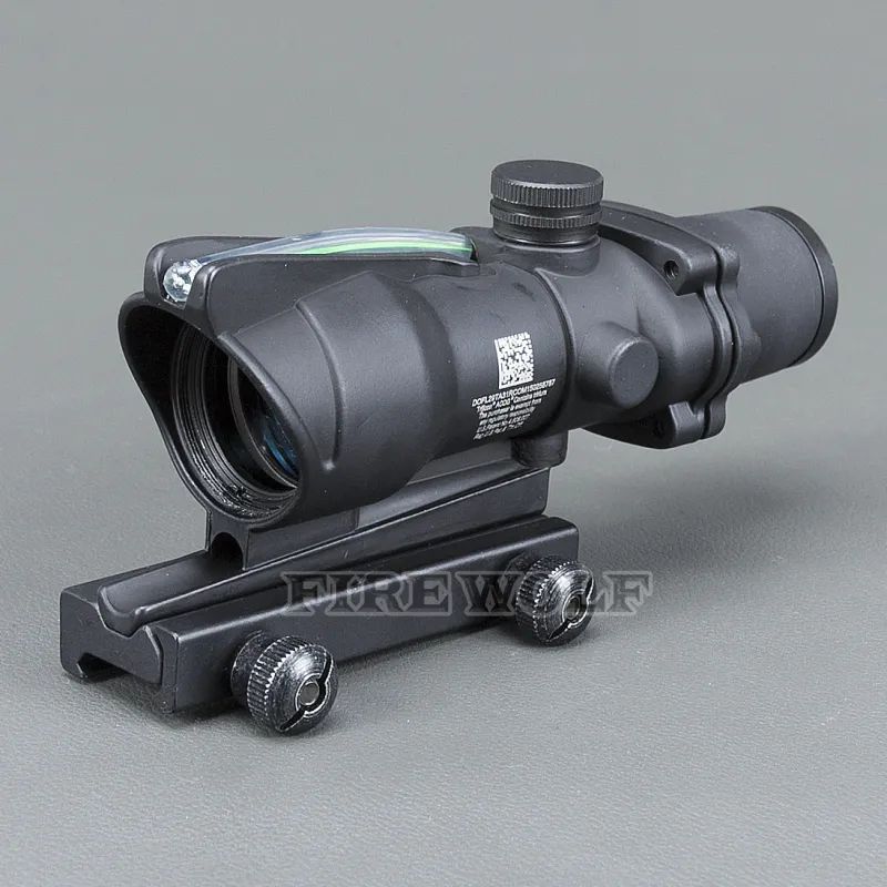 Trijicon Black Tactical 4X32 Scope Sight Real Fiber Optics Green Illuminated Tactical Riflescope with 20mm Dovetail for Hunting5590852