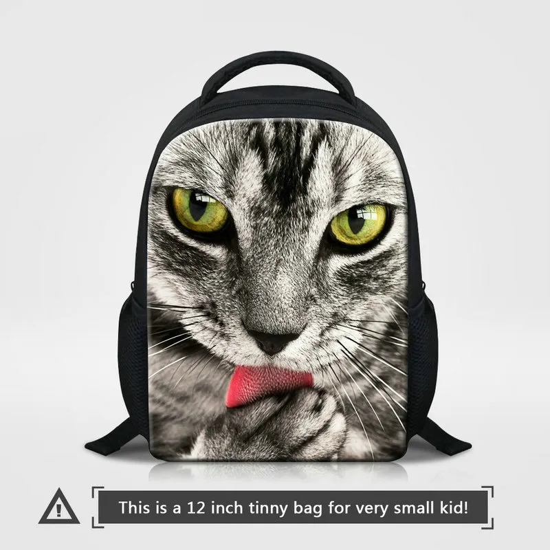 31 * 24 * 9 cm Crianças Saco de Escola Pequena Bookbags Impressão 3D Cat Animal Kid Casual Daypack Daypack Meninas Bonitas Bebê Bebê Outdoor Rugtas
