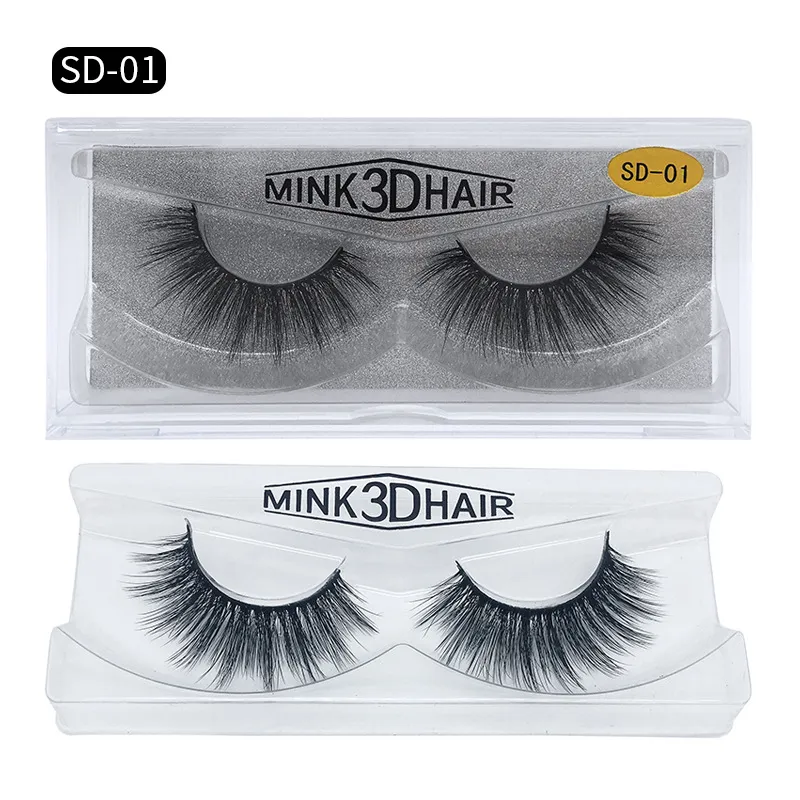 Super Belle 3D Mink cils 11 Styles de beauté minces épais charme naturel Extension Faux Cils 100% épais vison faux faux cils