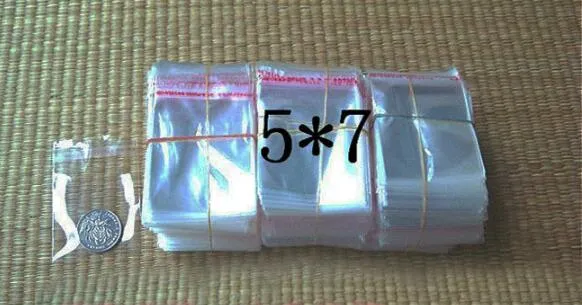 5x7 cm Limpar OPP Auto Adesiva Selo saco de plástico-Cola Resealable Poly sacos pequeno presente / embalagem De Jóias pouch