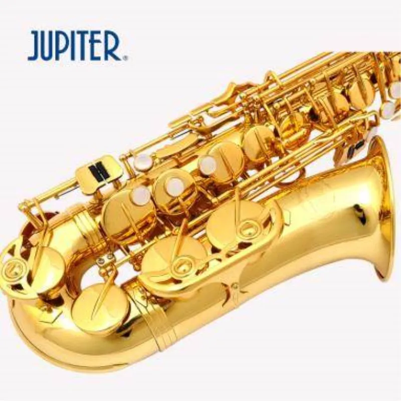 Musikinstrument Neues Taiwan JUPITER JAS-500Q Alto Eb Tune Saxophon Goldlack Sax mit Koffer Mundstück Professioneller kostenloser Versand