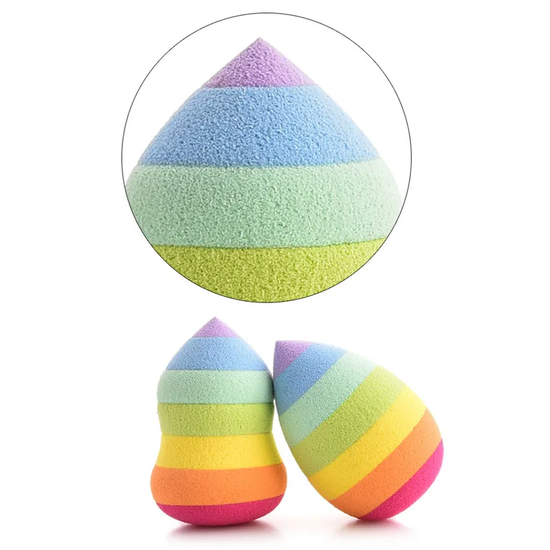 Śliczny Makijaż Gąbka Blender Rainbow Gurda Waterdrop Foundation Proszek Kosmetyczne Makijaż Puff Narzędzia Face Exfoliator Pads