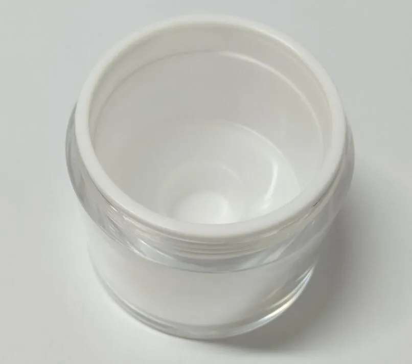 Kapacitet 15g 30g 50g päron vit akryl vakuumkräm burk, plast tomma luftlösa kosmetiska burkar LX2233
