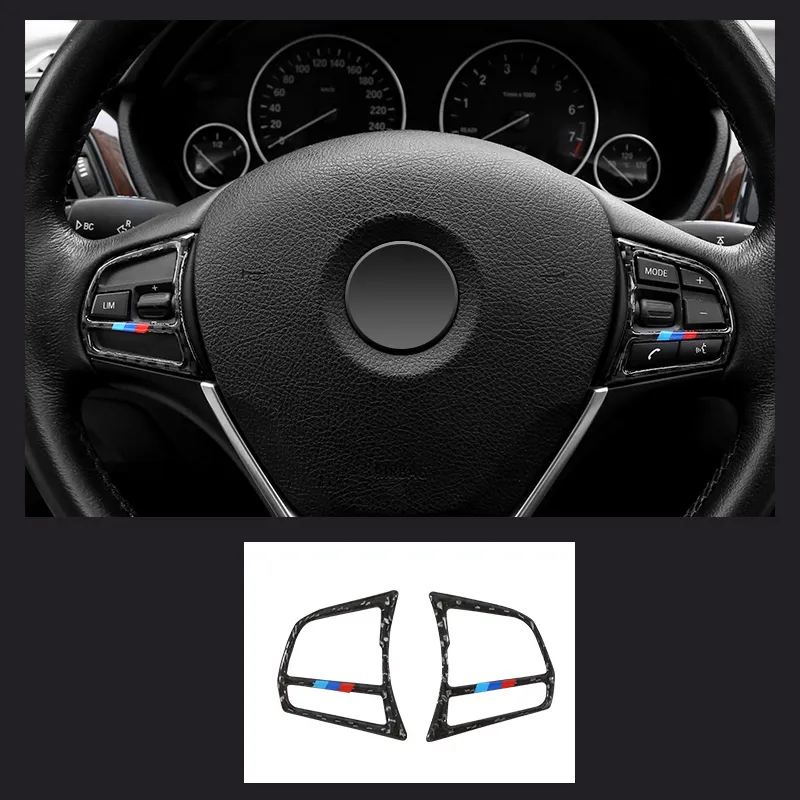 Carbon Fiber Sticker Steering wheel Buttons frame cover trim For BMW 3 4 series 3GT F30 F31 F34 2013-18 Car Styling Accessories248r