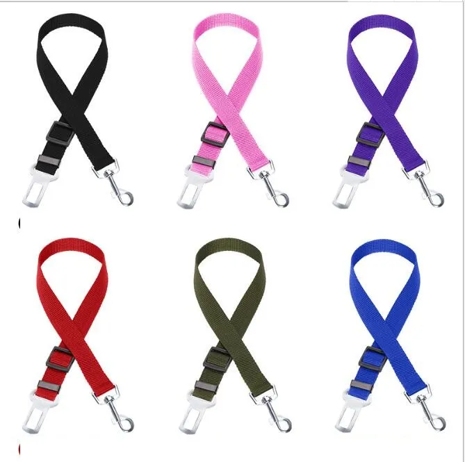 Pet dog cat Car Seat safety Belts Seat Clip Seatbelt Harness Restraint Lead Adjustable Leash Travel pet dog cat Collar Leashes