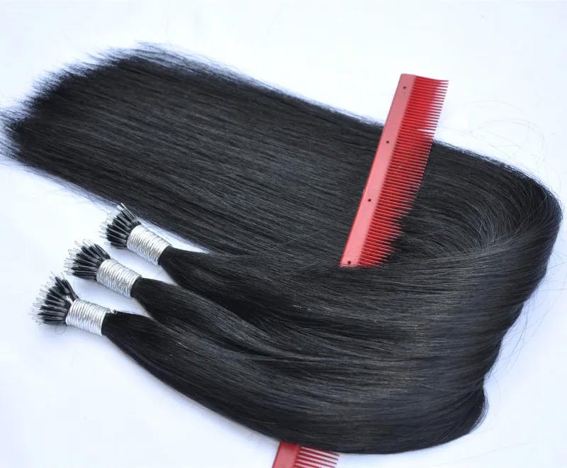 200S Remy Micro Beads Human Hair Extensionsヨーロッパ2色ペルーバージンヘアブラックブロンドピアノ4/613＃ナノリングヘア200G