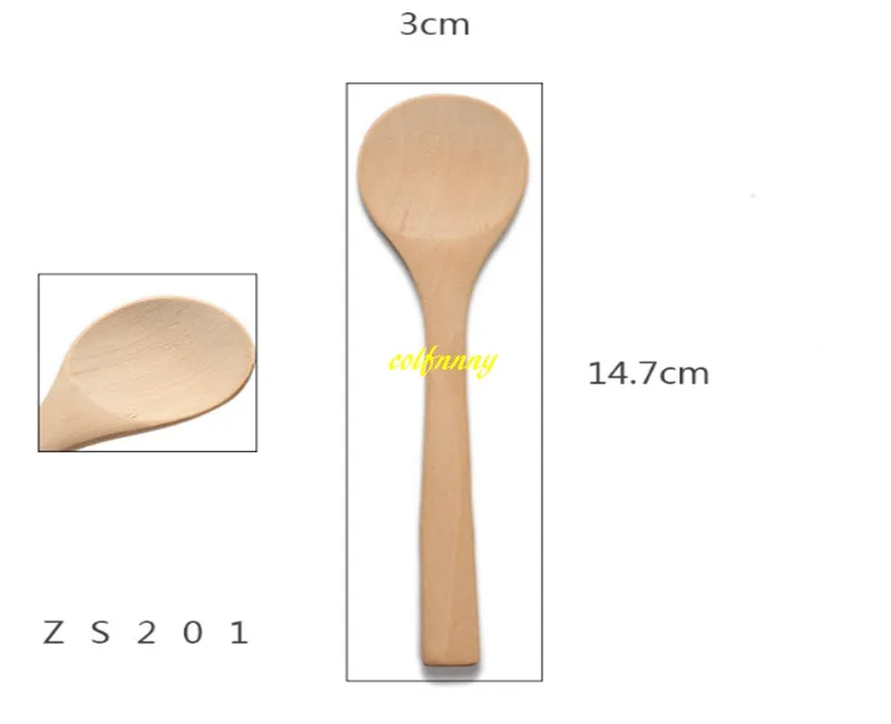 50 pz/lotto 14.7*3 cm Cucchiai di Legno Cucchiaio di Miele Cucchiai Bambini Mini Cucchiaino di Legno 6 stili la scelta