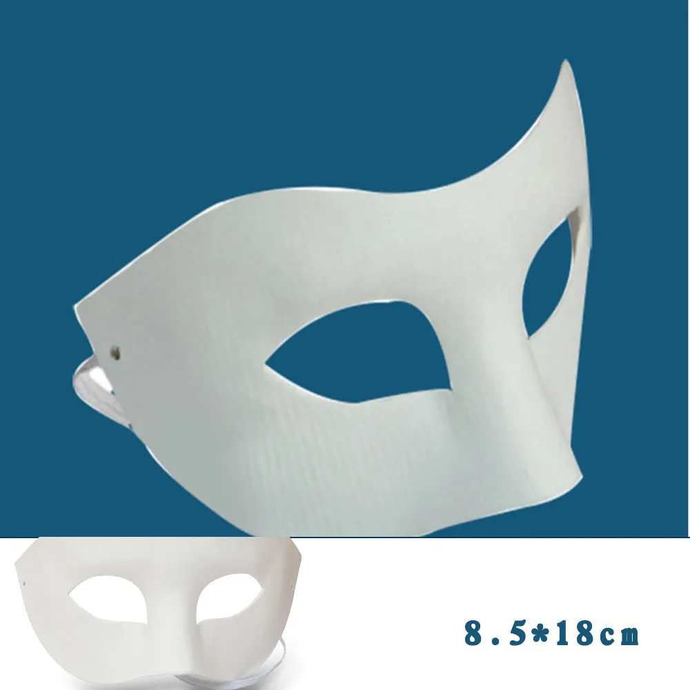 Handritning bräda solid vit diy zorro papper mask blank match mask för skolor examen celebration cosplay party masquerade wx9-495