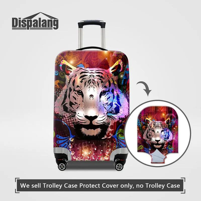 Personalized Animal Expression Print Thick Elastic Luggage Protector Cover For 18 20 22 24 26 28 30 Inch Suitcase Case Spandex Dust Covers