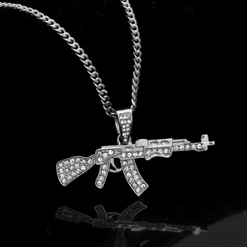 Silver AK47 Necklace - BEAUTEVIL