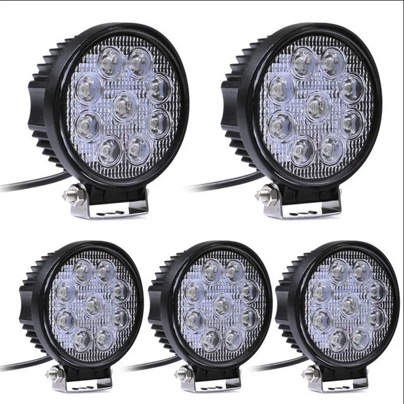 1 pièces 12V 24V 27W LED voiture travail barre lumineuse moto lampes Spot LED voiture antibrouillard pour hors route pour Jeep VW Toyota