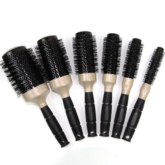 Ceramicnylon Yuvarlak Saç Fırçası Kuaför Kuaför Salon Styling Araçları Kıvırcık Hairbrush Masaj Bomba Quiff Makaralı Tarak