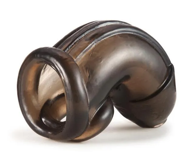 Мягкий TPE мужской пенис сплоченной оболочка стимулирует мошонку сжимание кольцо с клеткой для взрослого рабства BDSM Sex Toy для мужчин 3 Цвет A6798897