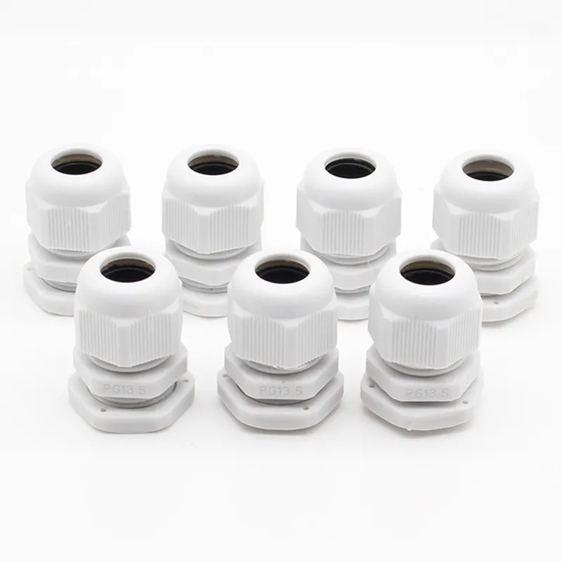 10pcs Cable Glands Suyep PG13.5 Black White Waterproof Adjustable Nylon Connectors Joints With Gaskets 6-12mm For Electrical Appliances