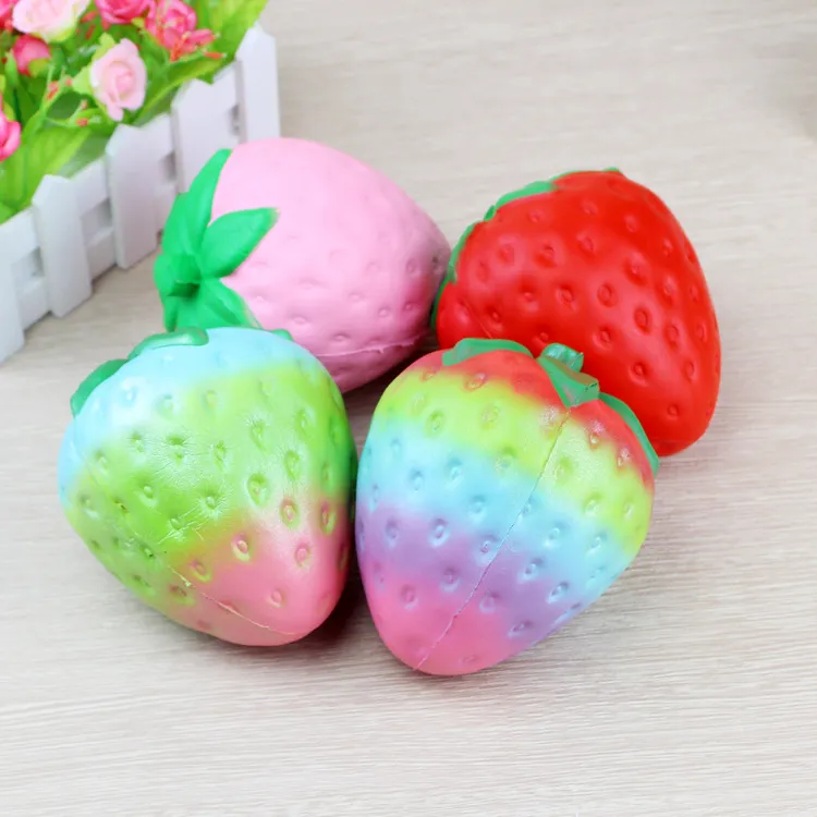 12cm big Colossal strawberry squishy jumbo simulation Fruit kawaii Artificial slow rising squishies queeze toys bag phone charm