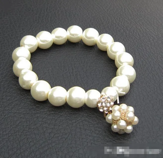 Braccialetto di lusso Braccialetto di fascino perla perla perla donna le donne signora ragazza Bellissimo braccialetto elastico Braccialetto Bella nozze gioielli