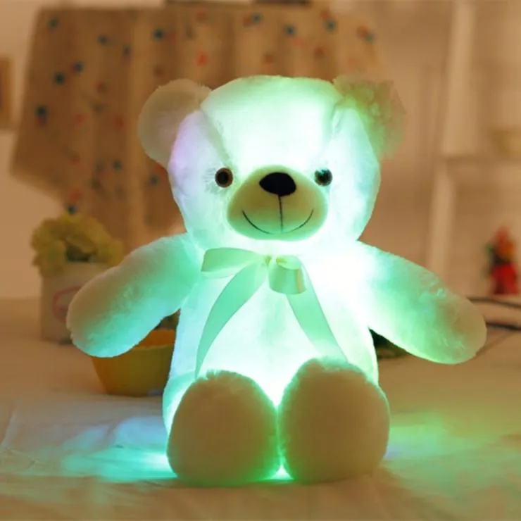 30 cm 50 cm colorato incandescente orsacchiotto giocattoli di peluche luminosi kawaii illuminano LED bambola di pezza bambini Natale9650210