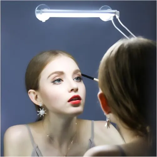 Luce portatile per specchio frontale per trucco Dimmerabile a 3 livelli Interruttore tattile LED Kit di illuminazione per bagno in acciaio inossidabile con borsa per il trasporto