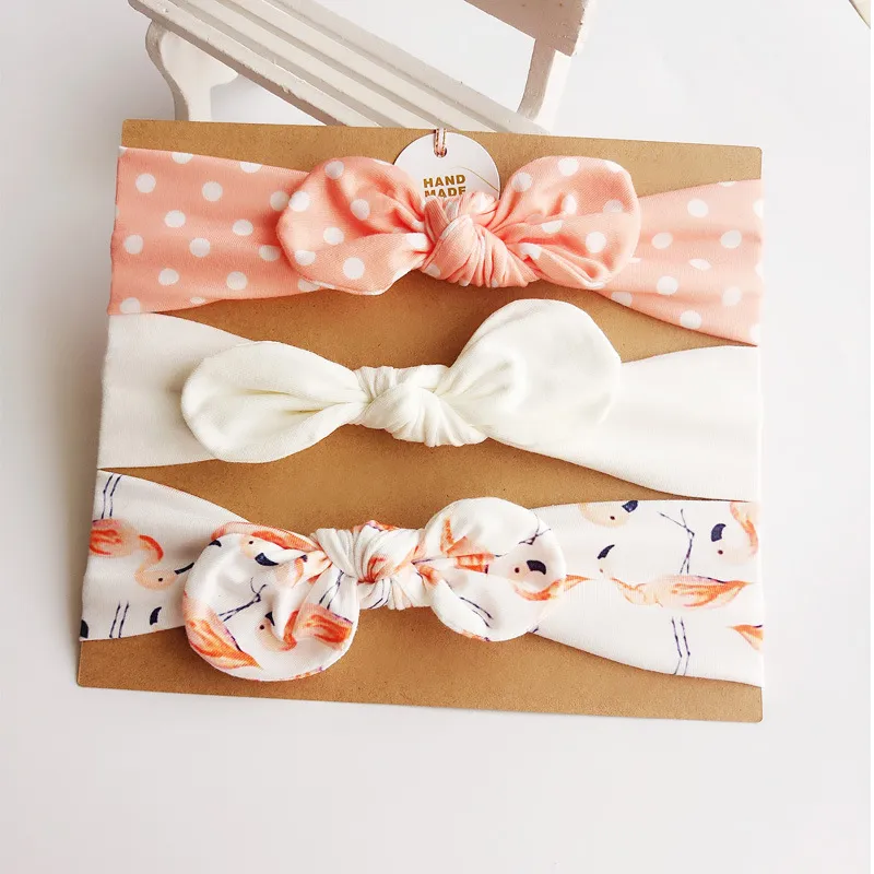 50lot bébé fille bandeau cheveux accessoires noeud nœuds lapin bande cadeau d'anniversaire fleurs imprimé géométrique Boutique