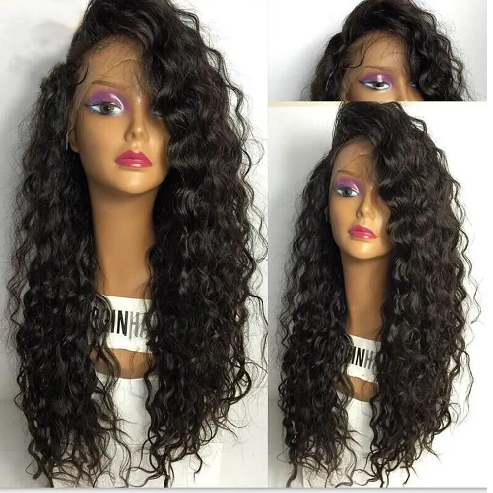 Loose Deep Wave 360 ​​Koronki Wig Frontal Pre zepsuty brazylijskie koronki przednie peruki Ludzkie włosy naturalne dla czarnych kobiet 150% gęstości