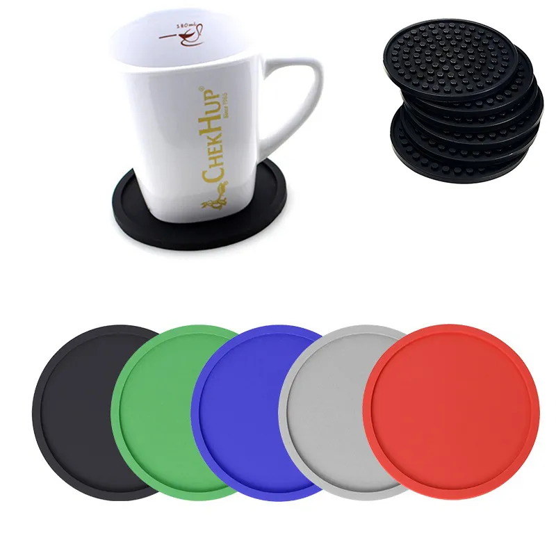 Silicone Drink Coasters With Non Slip Bottom Rubber Coaster For