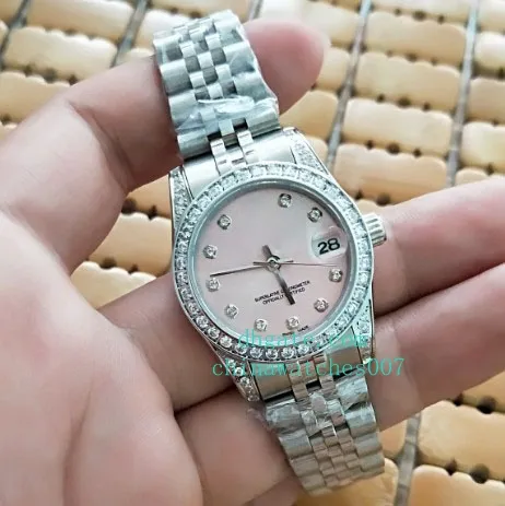 Elegante orologio da donna di lusso 116243 178274 31mm quadrante con diamanti rosa zaffiro automatico orologio da donna e da donna in acciaio inossidabile meccanico