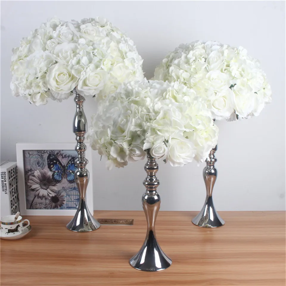 Silk flower ball artificial DIY all kinds of flowers heads wedding decoration wall hotel shop window table accessorie three size