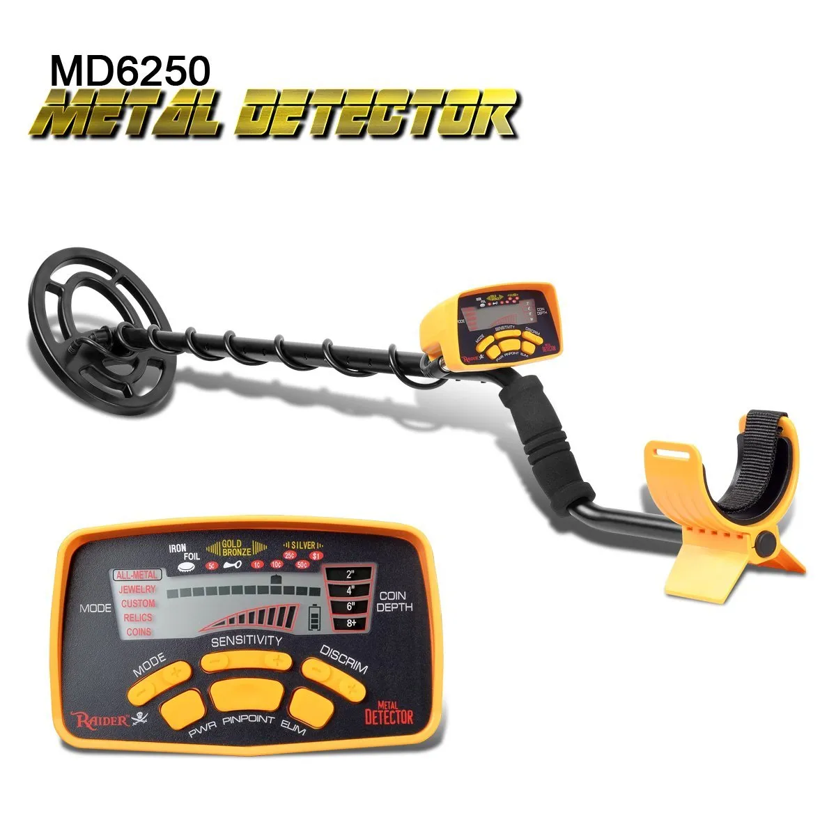 Professionell MD6250 Underground Metal Detector Högpresterande skattejägare Alla Metal Gold Digger Mynt Pinpointer Detecting