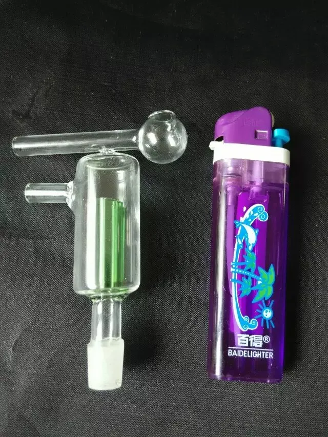 Pote de vidrio con dos filtros, accesorios para bongs de vidrio.