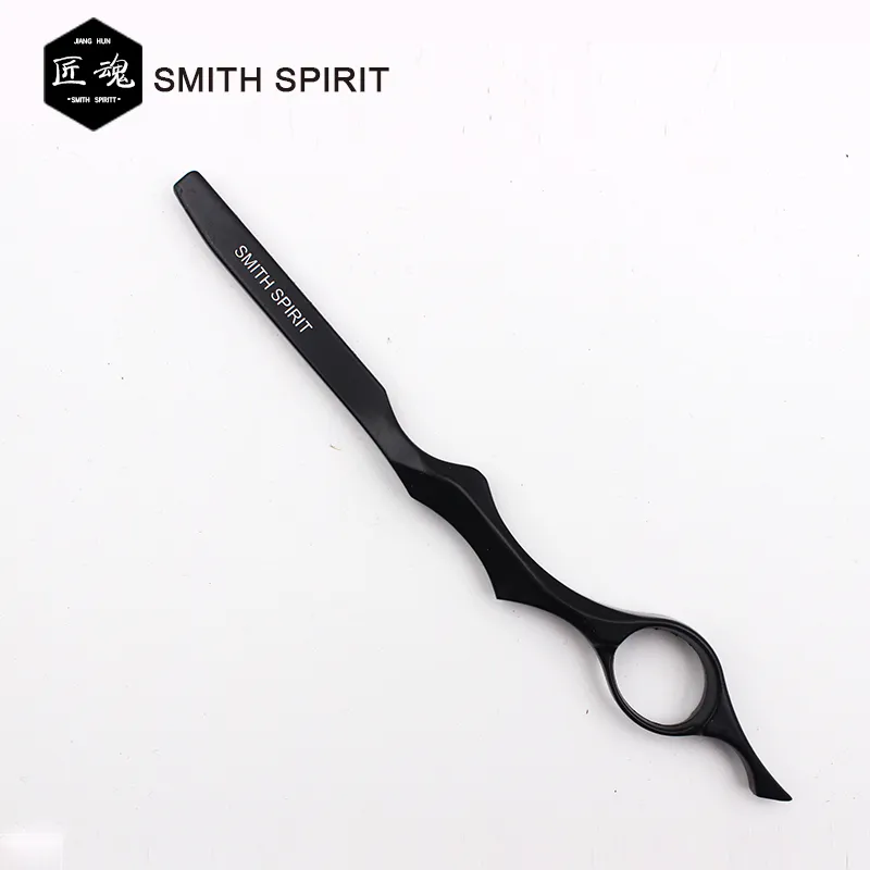 Black Professional Barber Cutting Razor Thinning Razor Japan Stainless Steel Sharp Straight Edge Blade Cutting Thinning Hair Razor4113044