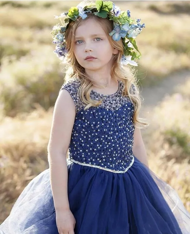 rose gold and navy blue dress Navy And Gold Sequin Maxi Dress With Slit main image 0