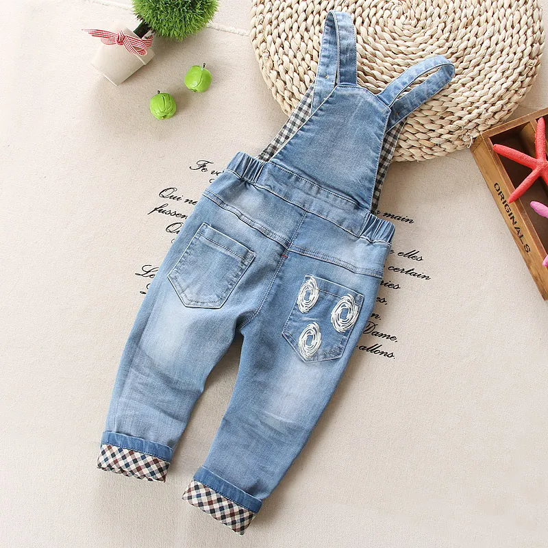 2018 Nya vårens höstbarn Baby Boys Rompers Bib Preschool Children Jeans5316025