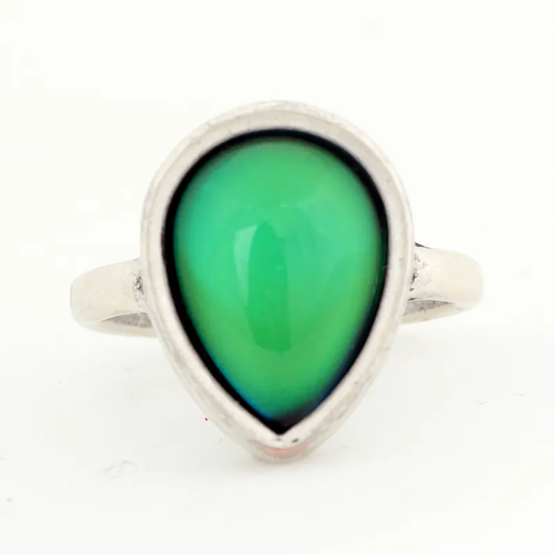 New Design Ladies Color Change Finger Antique Silver Plated Mood Ring for 8611560