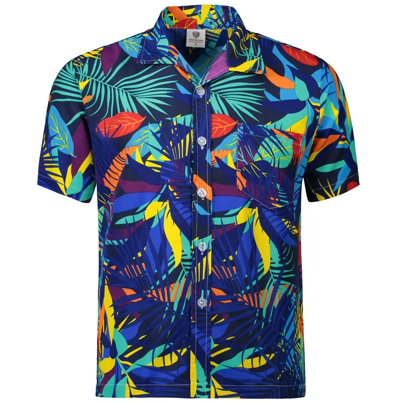 هاواي 2017 الصيف العلامة التجارية الجديدة رجال قصير الأكمام قميص عرضية الرجال شاطئ هاواي القمصان الرجال الأزهار الملابس آسيا الحجم S-5XL