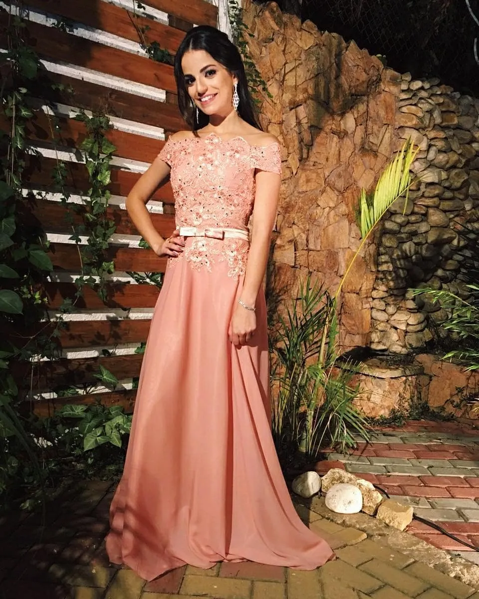 white christmas dresses Backless Spaghetti Straps Light Peach Chiffon Long Prom Dress 14 / Sample Color