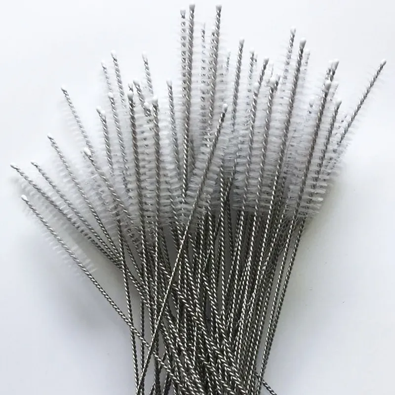 Rengöringsmedel Nylon Straw Cleaners Rengöringsborste för dricksrör Rostfritt stål Rengöringsmedel 17,5 cm x 4 cm x 6mm xb