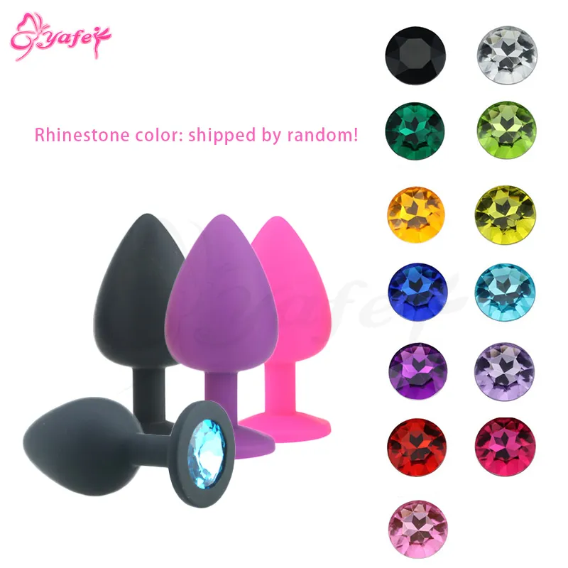 1 PCS Colorful Diamond Vibration Anal sex toys Silicone Crystal Jewelry Anal butt plug Vibrators Intimate sex toys for Women S921