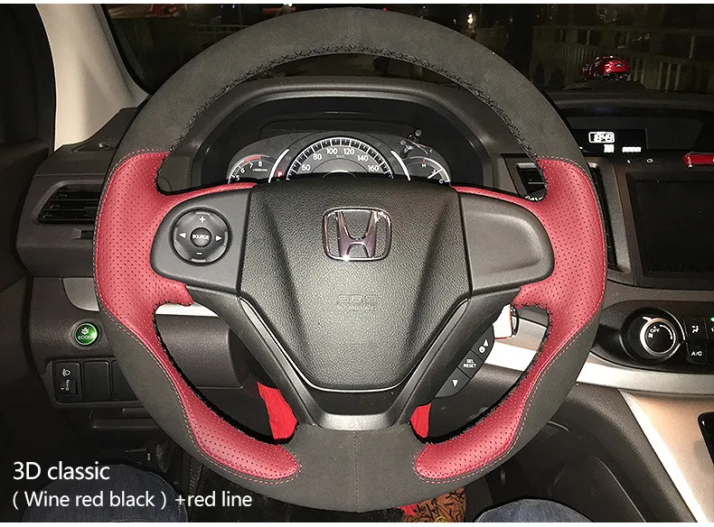 EASYSHOW Cobertura de volante de pele feita sob medida em couro para Honda
