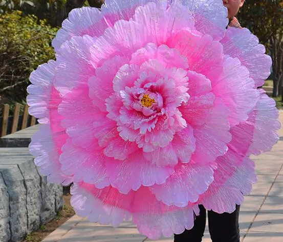 Parapluie à fleurs de pivoine pour spectacle de danse, parapluie chinois en tissu à deux couches, accessoires de scène pour femmes, Parapluie paraguay