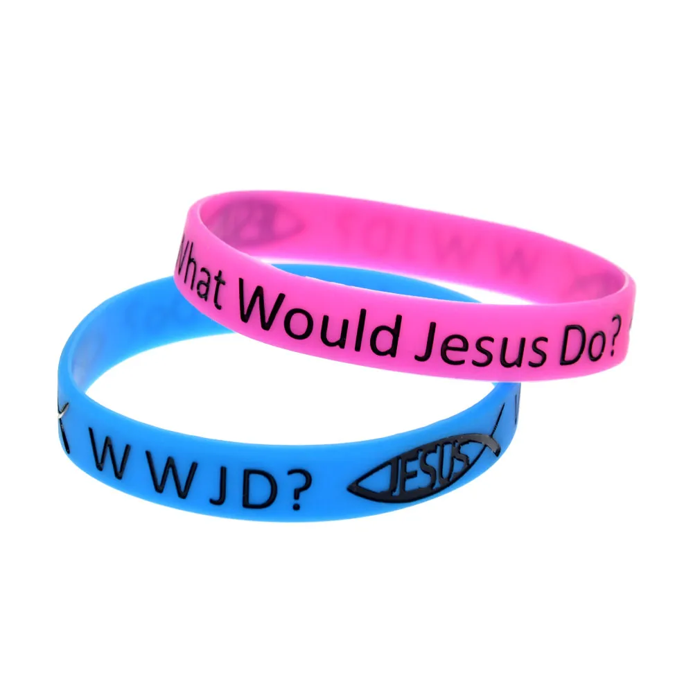 8050003 Set of 3 Adult Red Band With White Print WWJD What Would Jesus Do  Silicone Ban... - The Quiet Witness