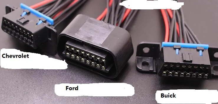 16 Pinos 16 pinos Auto OBD 2 Adaptador de Conector Do Computador Adaptador de Cabo de Transmissão de Interface Do Veículo DIY Feminino Cabo De Alimentação Chevrolet Ford Buick