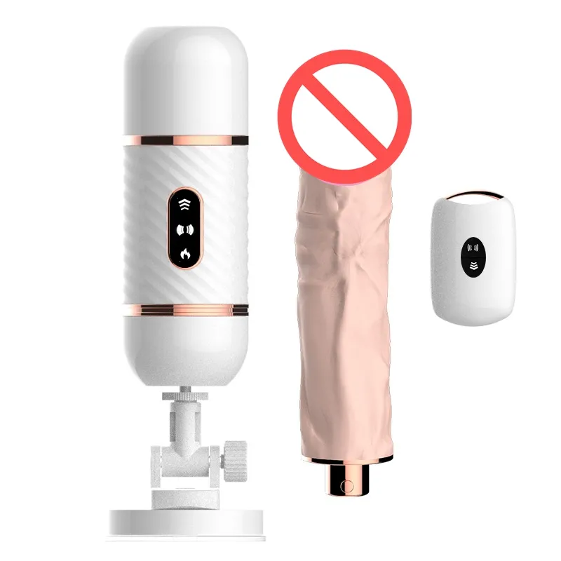 Hot Remote Control Silicone Dildo Sex Machine Vibrator Massager för Kvinnor Automatisk Teleskopisk Uppvärmning För Kvinnlig Onani Sexleksaker