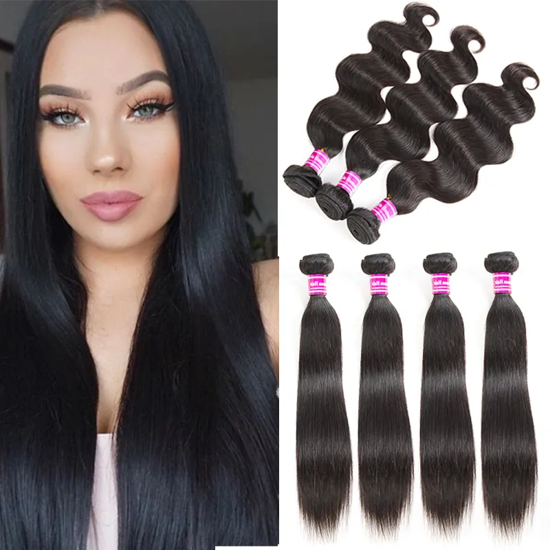 Groothandel Braziliaanse Virgin Haar Straight Menselijk Haar Weven Verkopers Bulk Body Wave Menselijk Haar Bundels Extensions Natuurlijke Kleur Gratis Verzending