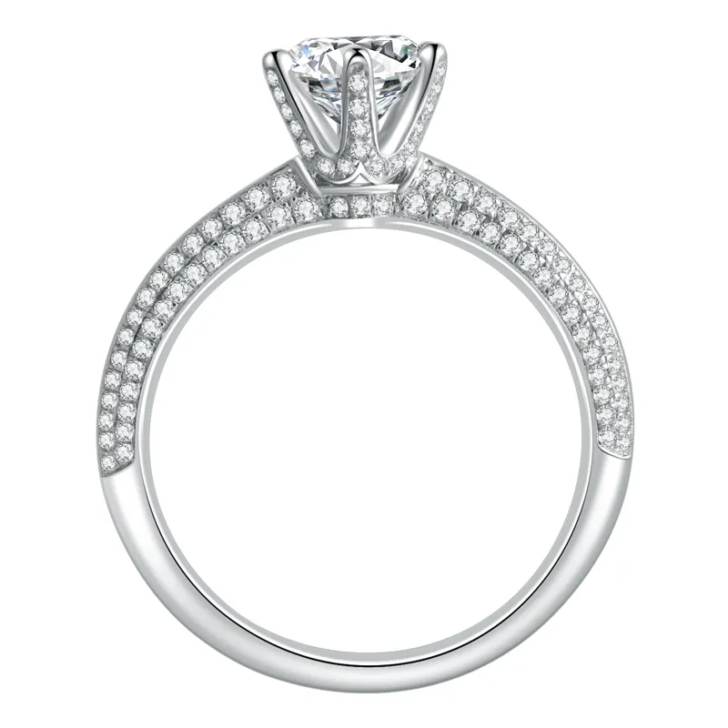 Classic 6 Claws Luxury Group Установка Moissanite Women's Rings D F Color VVS Тест положительный сертифицированный алмаз включен сертификат269K